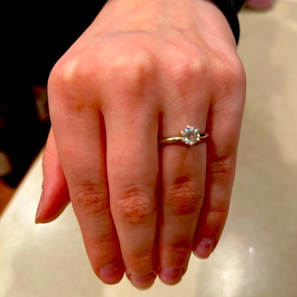 14KT white gold .60 carat diamond solitaire ring.Size 6.